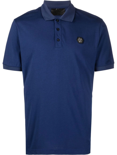 Philipp Plein Short Sleeve Polo Shirt In Blau