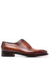 Santoni Perforated-detail Leather Brogues In Brown