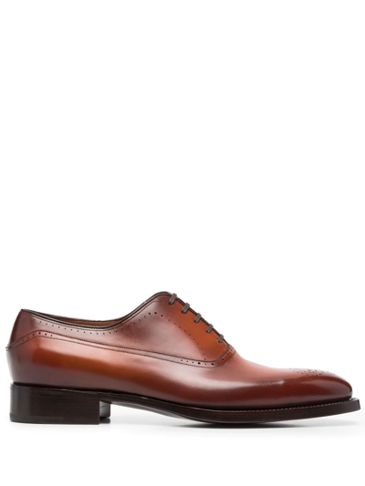 Santoni Perforated-detail Leather Brogues In Brown