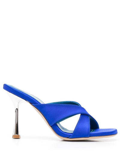 Giuliano Galiano Edina Crossover-strap Sandals In Blue