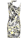Coperni Abstract Print Cut Out Jersey Dress In Schwarz