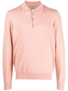 Canali Long-sleeve Polo Shirt In Rosa