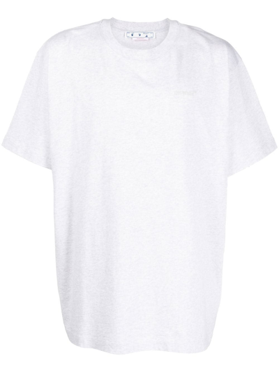 Off-white Diag Stripe Print T-shirt In Grey
