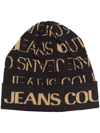 VERSACE JEANS COUTURE LOGO EMBROIDERED BEANIE HAT