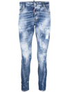 DSQUARED2 TWISTED-SEAM DISTRESSED SKINNY JEANS