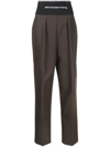 Alexander Wang Wide-leg Trousers With Elasticated Waistband In Braun