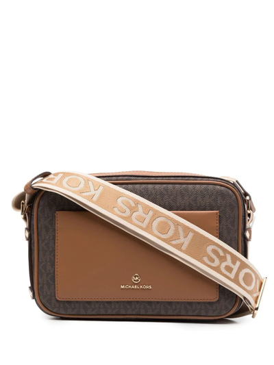 Michael Michael Kors Maeve Monogram-print Crossbody Bag In Braun