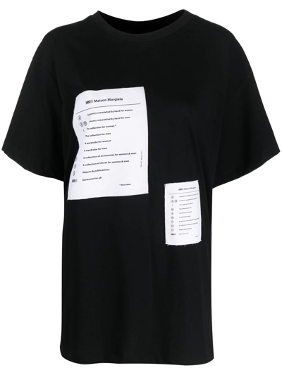 Mm6 Maison Margiela Cotton T-shirt With Patches In Black