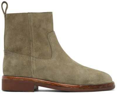 Isabel Marant Suede Zipped Ankle Boots In Neutrals