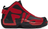 Y/project Red & Black Fila Edition Grant Hill Sneakers In Black,red