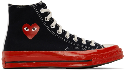 Comme Des Garçons Play Black & Red Converse Edition Play Sneakers In 1 Black