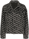 Alexander Wang Printed Denim Jacket In Grey