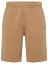 Burberry Raphael Logo Cotton Jersey Sweat Shorts In Beige