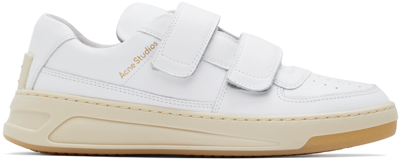 Acne Studios White Velcro Perey Sneakers In Black