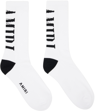 Amiri White & Black Vertical Core Socks In White Black