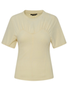 Isabel Marant Zazie Gathered Cotton T-shirt In Beige