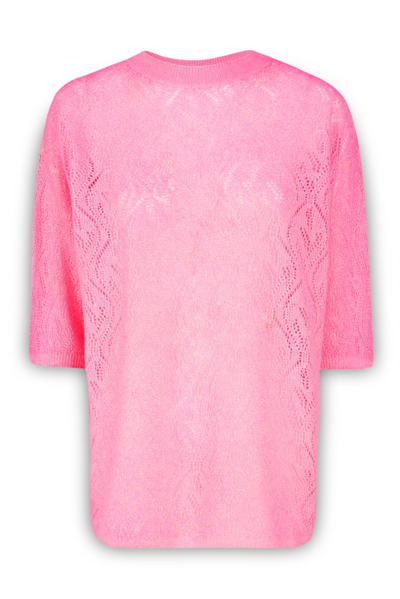 Malo Pointelle-knit Jumper In Pink