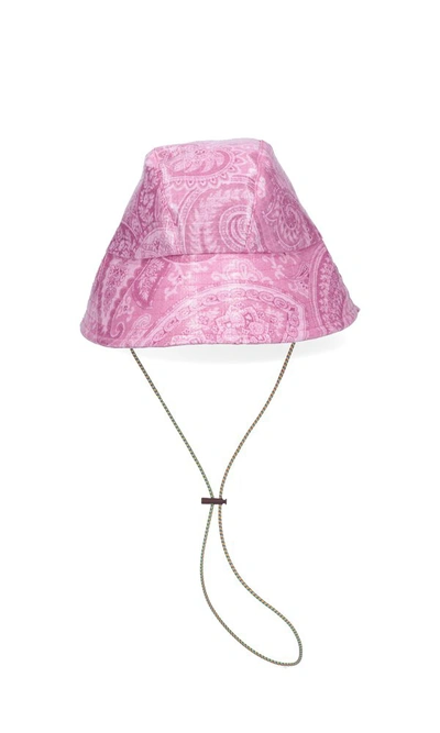 Etro 'paisley' Print Fisherman's Hat In Rosa