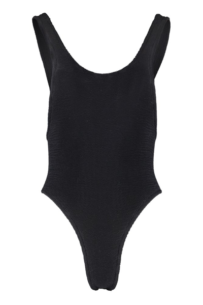 Reina Olga Ruby Stretch Design Sleeveless Swimsuit In Black