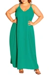 City Chic Trendy Plus Size Color Burst Maxi Dress In Ocean