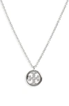 Tory Burch Miller Pendant Necklace In Silver