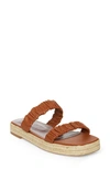 Staud Women's Maya Ruched Espadrille Slide Sandals In Tan