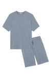 Eberjey Henry Jersey Knit Short Pajamas In Blue Fog