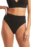 Sea Level Messina High Waist Banded Bikini Bottoms In Black