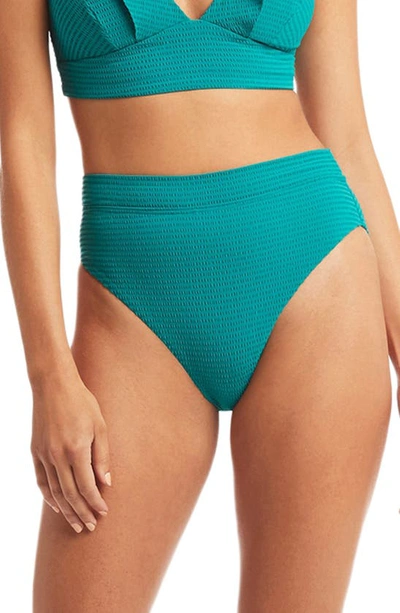 Sea Level Messina High Waist Banded Bikini Bottoms In Vermont