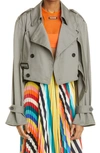 MONSE DECONSTRUCTED CROP STRETCH COTTON TRENCH JACKET