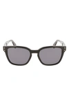 Ferragamo Gancini 55mm Rectangular Sunglasses In Black