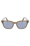 Ferragamo Gancini 55mm Rectangular Sunglasses In Green/blue