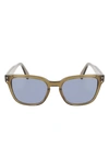 Ferragamo Gancini 55mm Rectangular Sunglasses In Brown Transparent