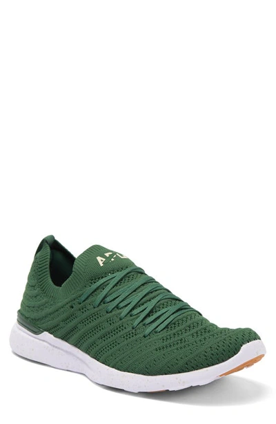 Apl Athletic Propulsion Labs Techloom Wave Hybrid Running Shoe In Dark Green / Beach / Speckle