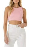 Grey Lab Open Elastic Back Crop Tank In Pink