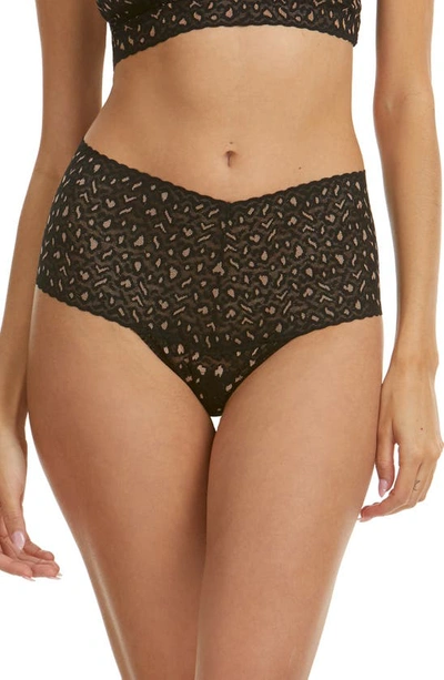 Hanky Panky X-dye Leopard Print Retro Lace Thong In Nocolor