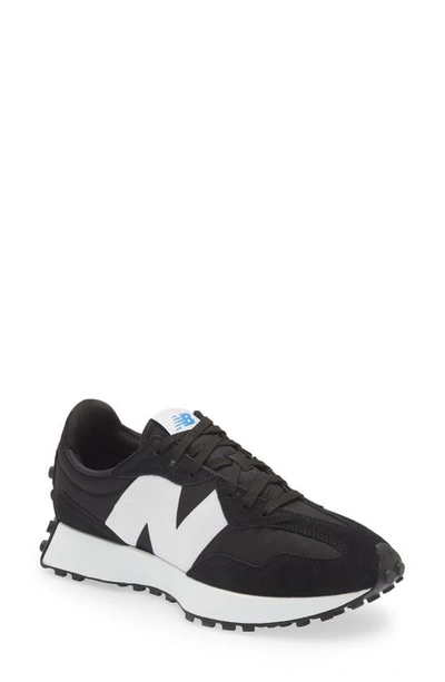 New Balance 327 Suede And Mesh Trainers In Black/white/gum
