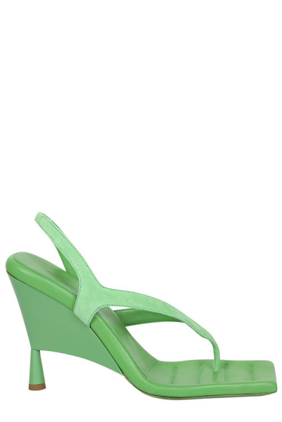 Gia Borghini Square Toe Heeled Sandals In Green