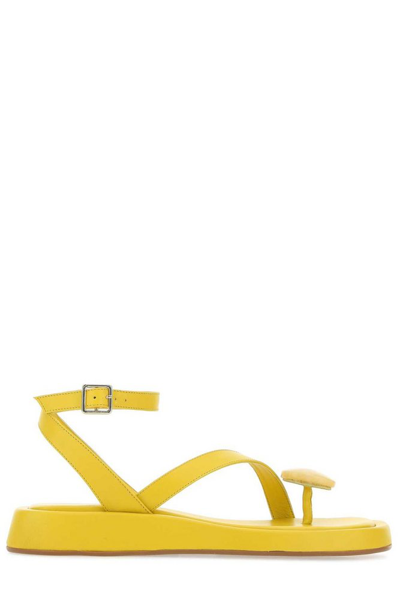 Gia Borghini Yellow Leather Rosie 18 Thong Sandals