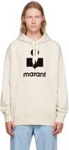 Isabel Marant Miley Flocked-logo Hoodie In 23ec Ecru