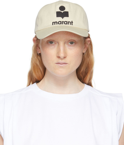 Isabel Marant Off-white Tyrony Cap In Ecru / Black