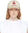 Isabel Marant White & Red Tyron Cap In Ecrd Ecru/red