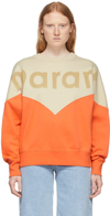 Isabel Marant Étoile Two-tone Cotton Blend Houston Sweatshirt  Nd Isabel Marant Etoile Donna 36f In 11or Orange