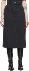 Isabel Marant Britt Denim Midi Skirt In 01bk Black