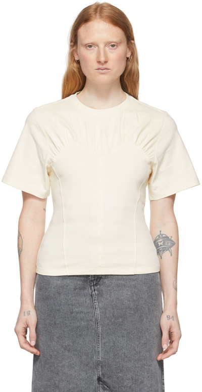 Isabel Marant Zazie Gathered Cotton T-shirt In Ecru