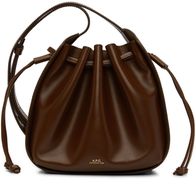 Apc Brown Small Courtney Shoulder Bag In Cad - Noisette