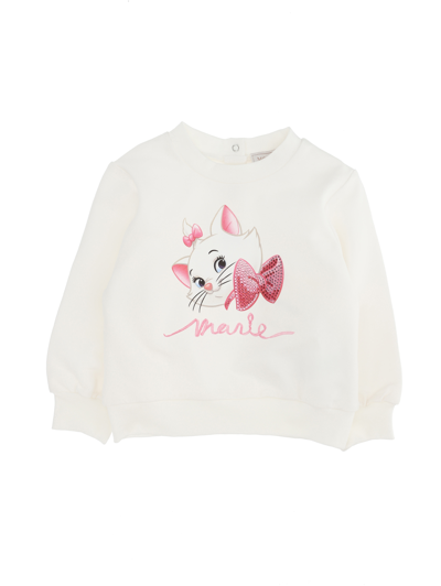 Monnalisa Kids'   Aristocats Embroidery Sweatshirt In Cream
