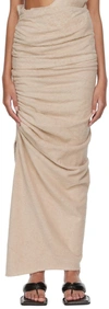 SELASI SSENSE EXCLUSIVE BEIGE COTTON MIDI SKIRT