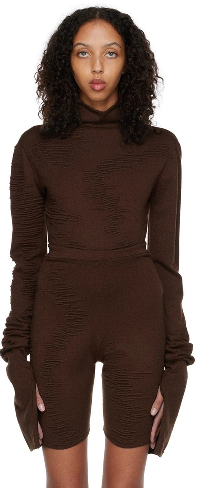 Selasi Ssense Exclusive Brown Kbn Knitwear Edition Bodysuit