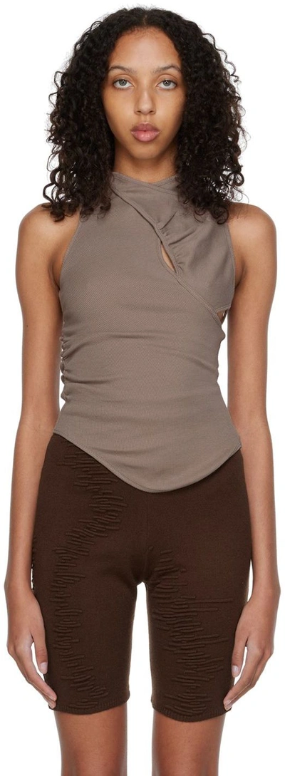 Selasi Ssense Exclusive Taupe Ricky Tank Top In Burnt Sand